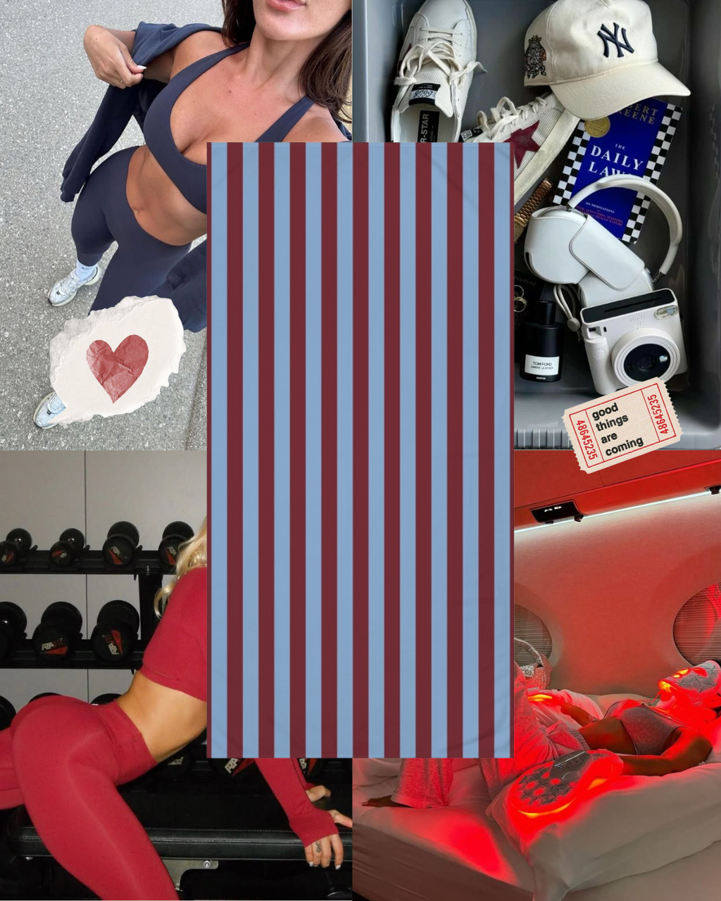 ONDA Bordeaux Stripe Towel