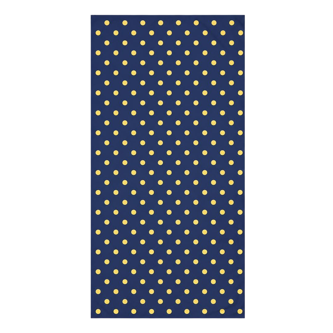 Navy and Yellow Polka Dot Towel
